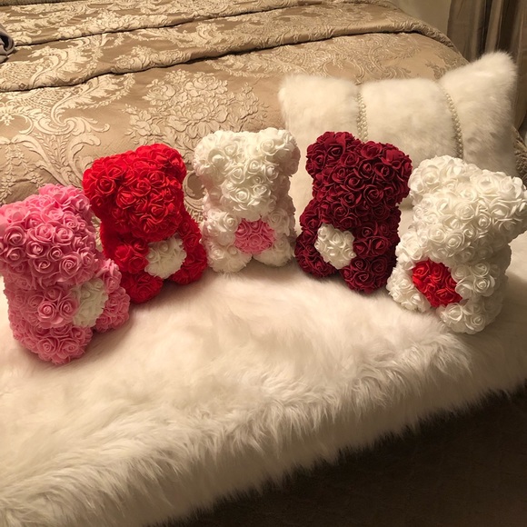 Rose Bear Gift for Her, Valentines Day, Birthday Gift, Mothers Day, Engagement - Picture 13 of 13